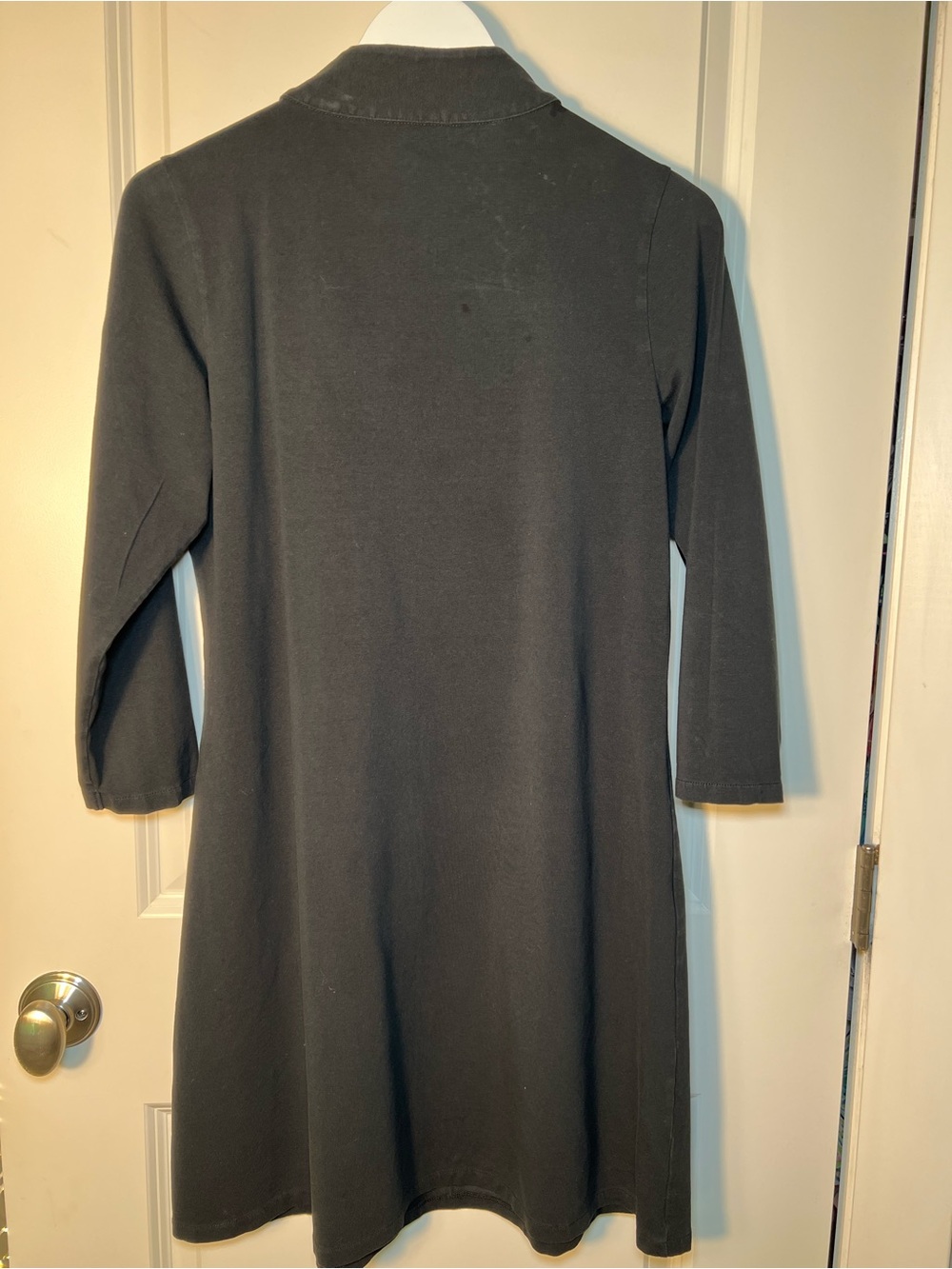 Spartina 449 Nora Black Half‑Zip Long Sleeve Performance Dress with Gold Zip L - Picture 9 of 14